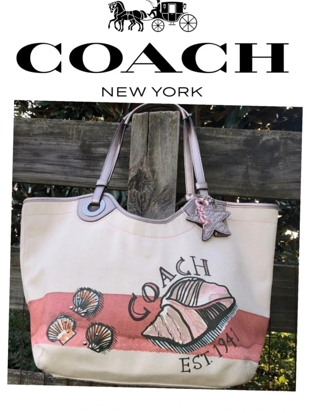 Coach 19273 Beach Nautical Shell Motiff Bag Purse